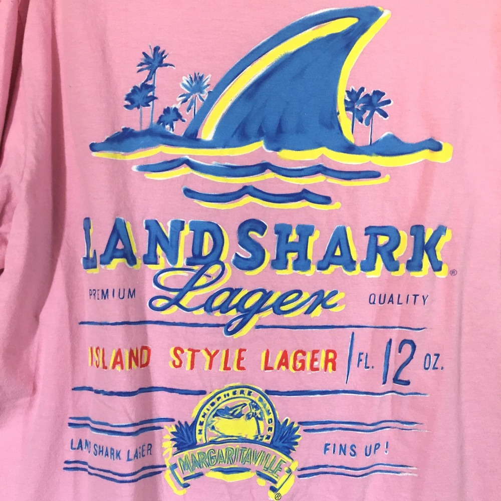 Landshark Lager Pink T Shirt Beer‎ Logo Graphic Tee XL Margaritaville Unisex